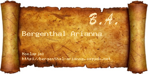Bergenthal Arianna névjegykártya